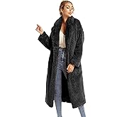 Women Faux Fur Winter Coats Comfort Warm Outerwear Open Front Long Cardigan Overcoat Jacket