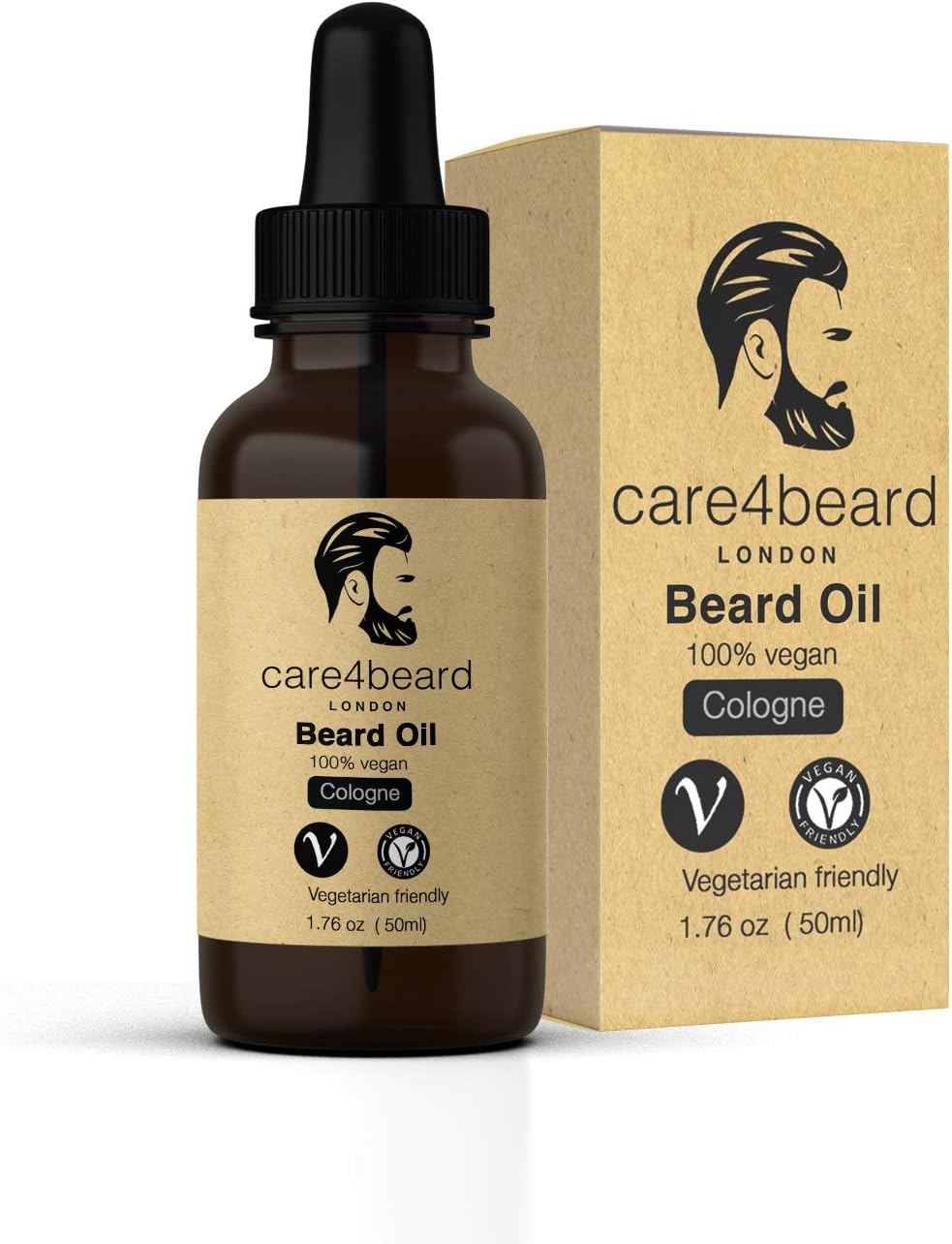 Beard Oil 50ml | 100% Pure, Organic & Vegan With Natural Ingredients | Conditioning & Softening Beard Growth Oil - Care4Beard