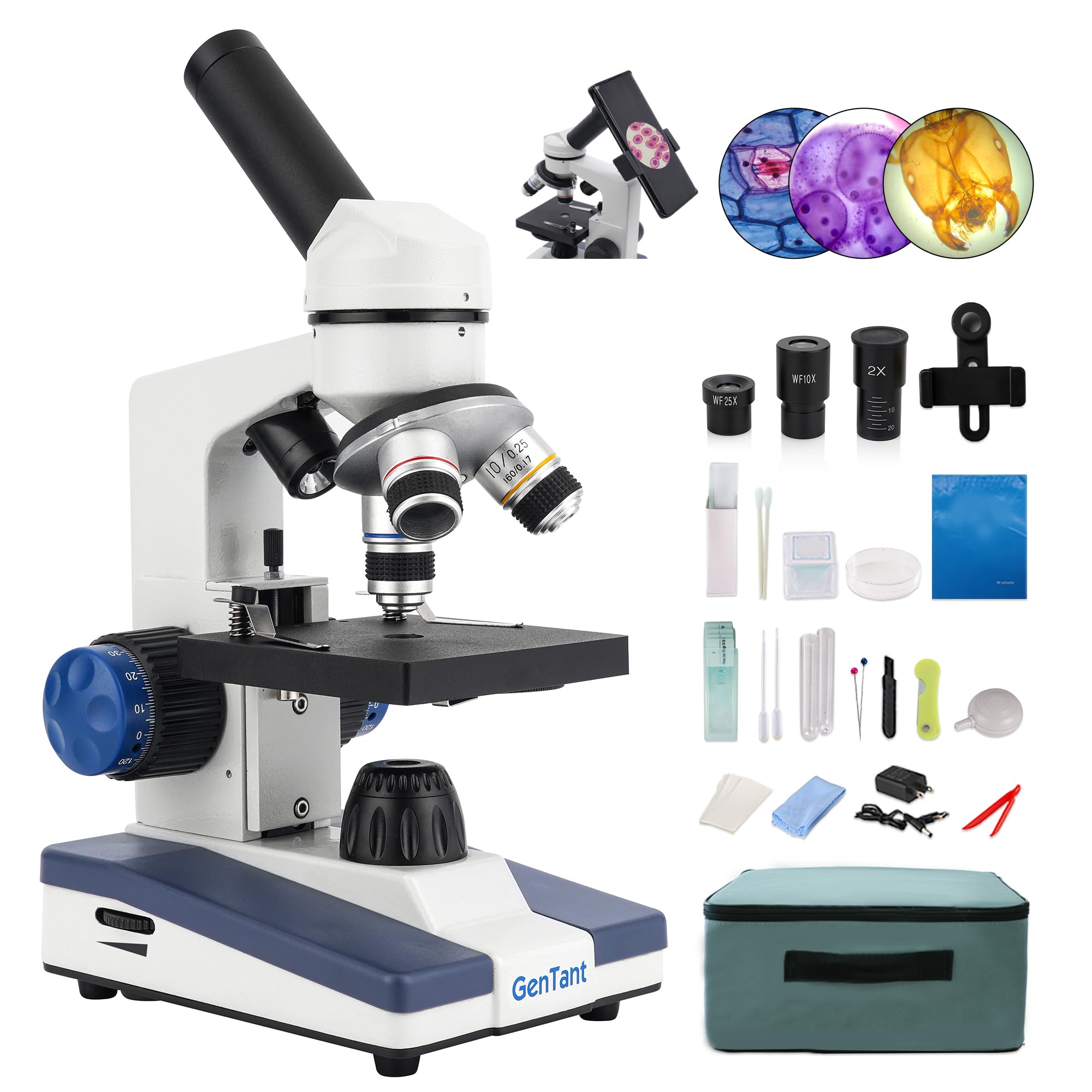 thumbnail image 2 of 40X-2000X Microscope For Adults & Kids - Dual LED Illumination With Slides & Phone Adapter 2 of 3