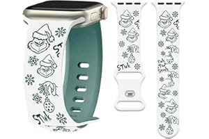 Watbro Christmas Engraved Band Compatible with Apple Watch 38mm 40mm 41mm 42mm 44mm 45mm 49mm Women Men,Cute Snowman Engraved