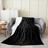 Feelyou Leopard Flannel Fleece Blanket 40"x50" Cheetah Print Plush Throw Blanket, for Sofa Couch Black Wild Animal Blanket Room Decor Safari