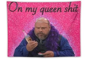BionZax Bertram On My Queen Shit Tapestry for Bedroom, College Dorm Or Living Room Home Decor 30"x40", Meme Funny Pink Wall Tapestries Hanging for Gifts