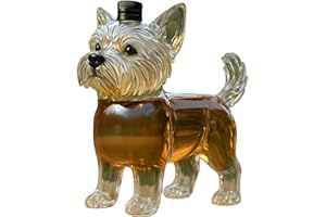 Whiskey Decanter - 350ml High Transparency, Glass Drink Bottle Decorative Dog Design | Liquor Dispenser Brandy Bourbon Transp