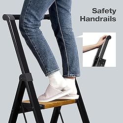 HillhutApex 3 Step Foldable Aluminum Step Ladder