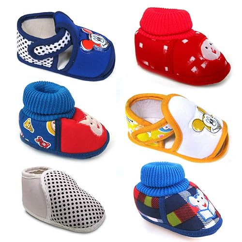 Kids Choice Shoes/Sandal for Baby Boys and Girls Canvas with Anti-Slip Sole (3-10 Months) Combo