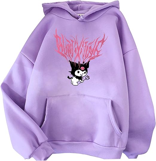 Cute Kuromi Hoodies, Funny Melody and Kuromi Sweatshirt, Girls Fashion