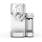 MAttinata 1633L Espresso Machine, Cappuccino Machine with Auto Milk Frother | 20 Bar Coffee Maker, Italian Pump, Fast Heating, Self Cleaning, Pressure Gauge, Latte Art, Compact for Home, Stainless Steel