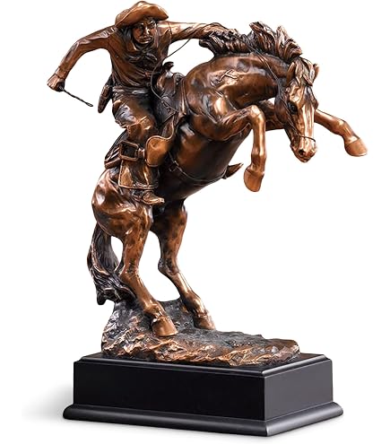 Amazon.com: Veronese Design Resin Statues Bronzed Rodeo Cowboy and