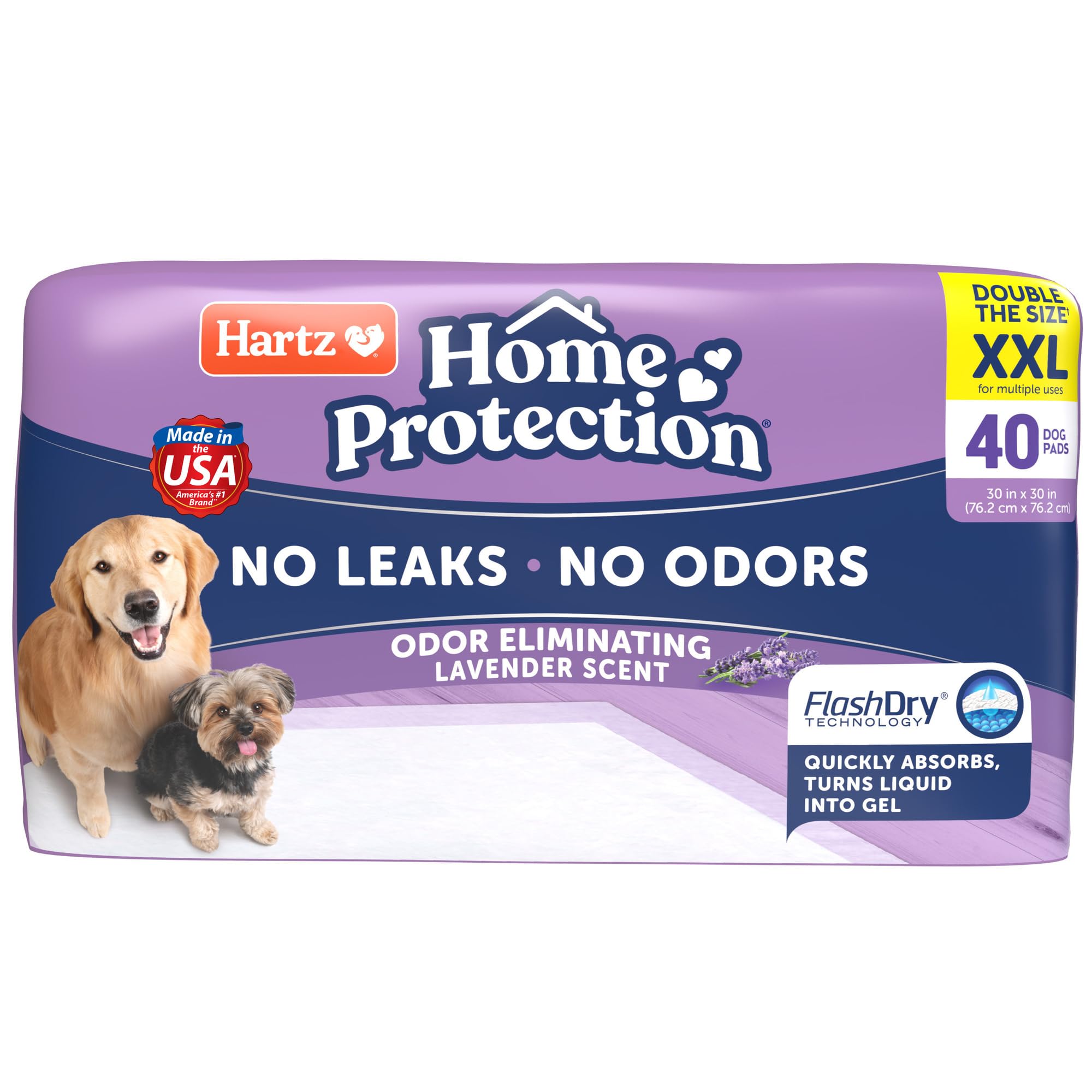 Photo 1 of Hartz Home Protection Lavender Scented Dog Pads, XXL 40 count, Super Absorbent & Won't Leak, Odor Eliminating