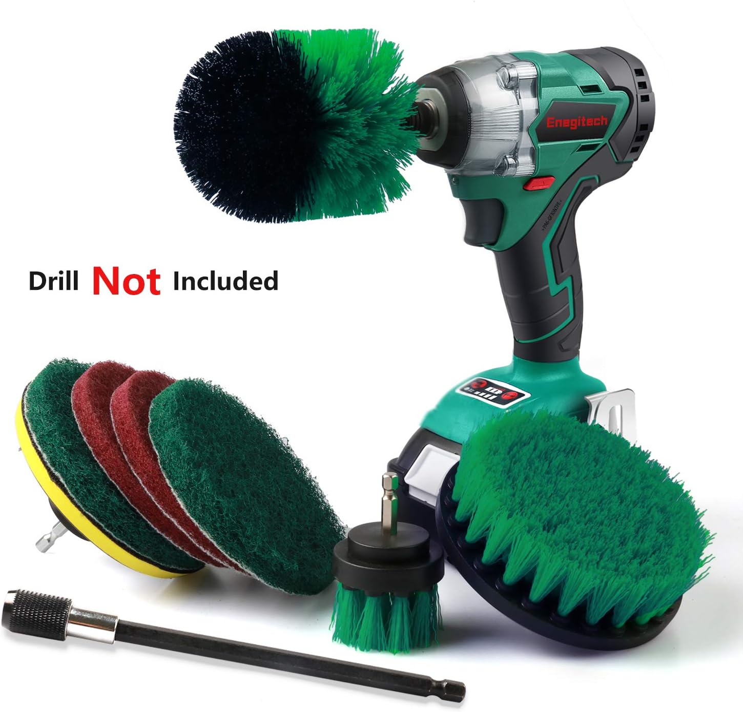 Drill Brush Attachment Kit, Batterymart 9 in 1 Power Scrubber Drill