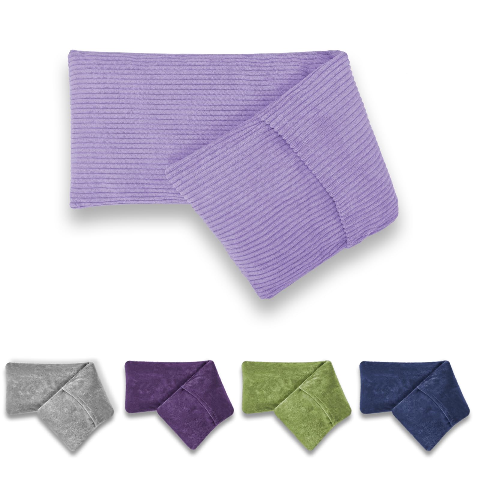 Microwave Heat Pad with Corduroy Washable Cover| Heat Packs for Relaxation | Wheat Bags Microwavable for Pain Relief in Muscles & Cramps 44×13.5cm | Soft Weighted Neck Warmer for Hot/Cold Compress