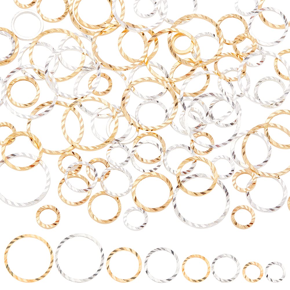 BENECREAT 80Pcs Real 24k Gold Plated Earrings Findings Hoops 925 Silver Plated Hoop Earrings 8 Styles Open Baffle Earring Hoops for Jewelry Making, DIY Crafts, Earring Necklaces