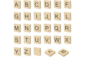 200 Pcs Wooden Scrabble Letter Tiles, Wooden Letters A-Z for Crafts, Spelling Games, Gift Decoration, Picture Frames & Coaste