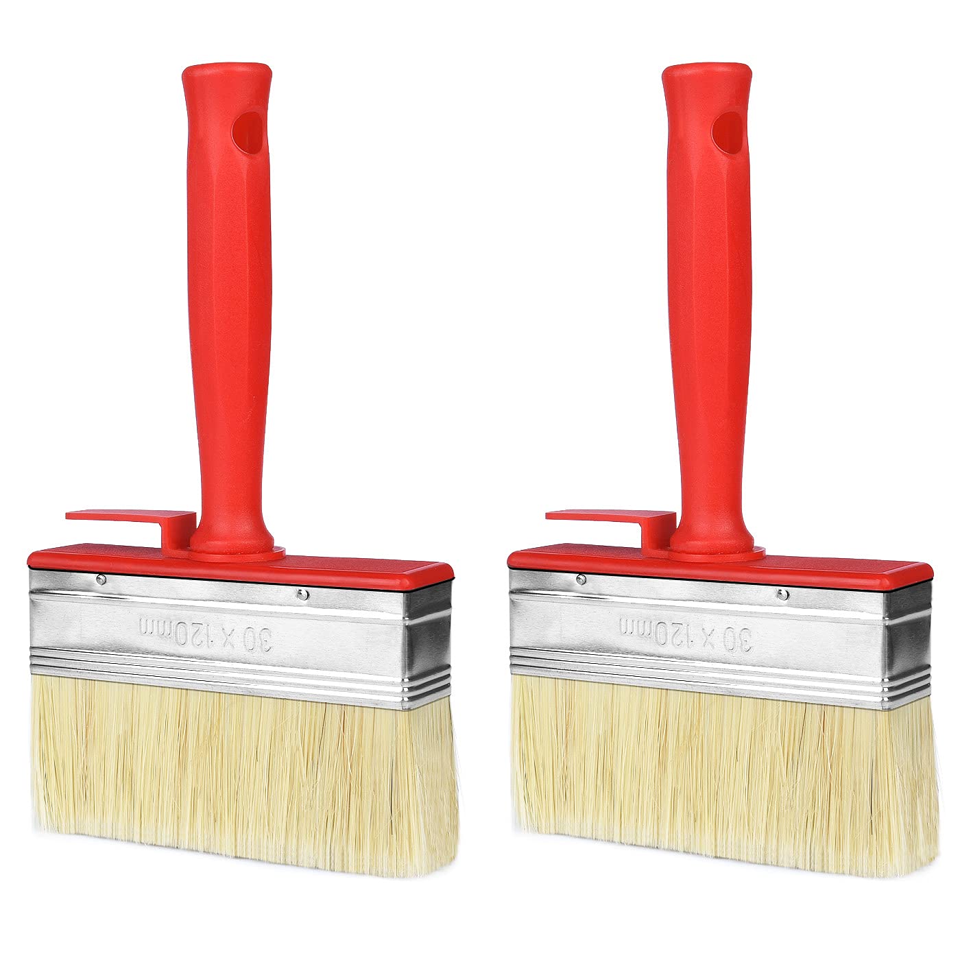 Drado 2 Pcs Decking Paint Brush Set, Dusting Brush Set, Shed/Fence/Decking/Timber Block Paint Brushes, Thick Chip Paint Brush for Wood Timber Block Gloss Wall Furniture Painting (4.8“ 120mm)