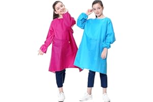 MINIQ Kids Art Smocks for Painting,2 Pack Waterproof Paint Aprons for Art Class,Children’s Long Sleeve Artist Smock