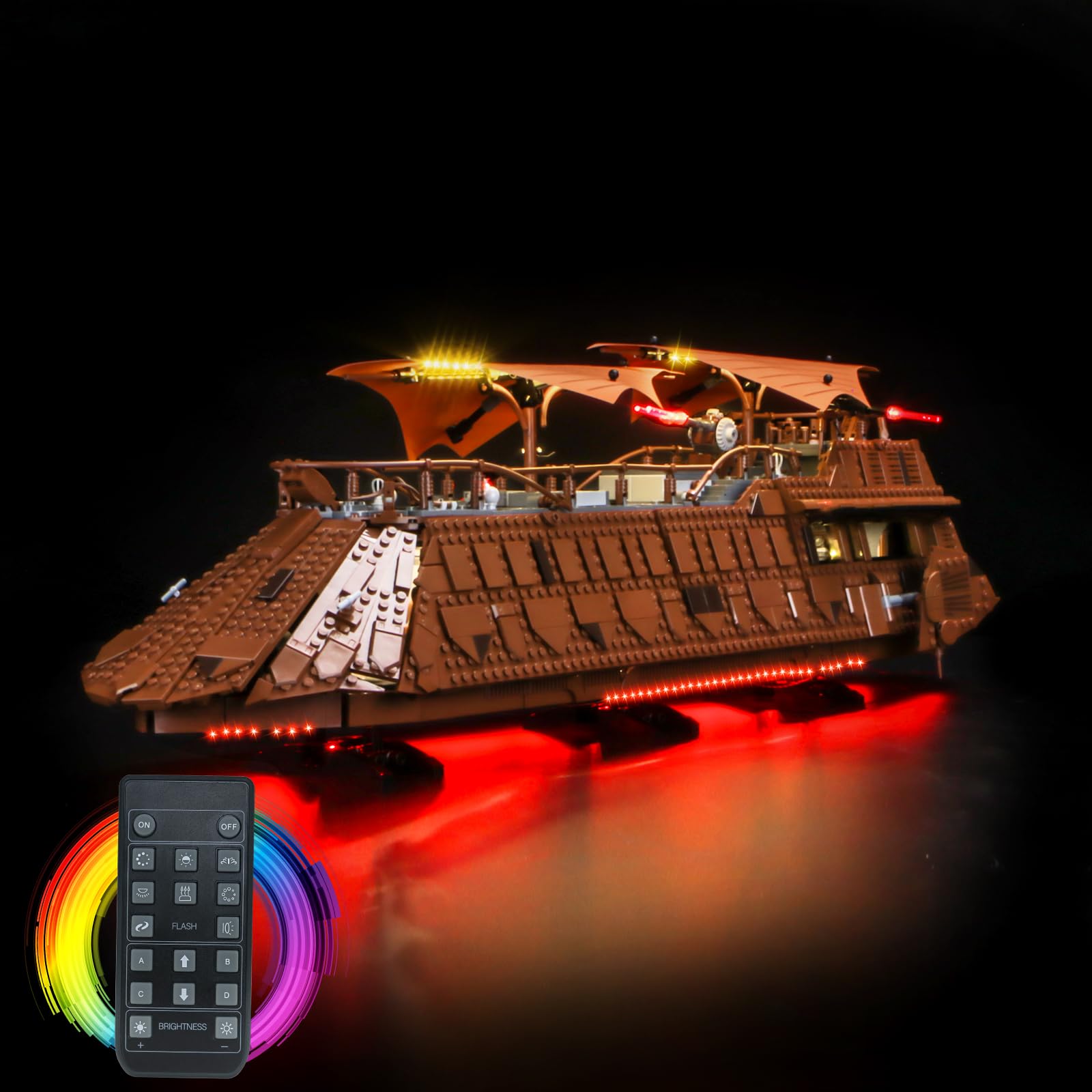 LocoLee RC Led Light Set Compatible with Lego Jabba's Sail Barge Led Decoration Lighting Kit Compatible with Lego Star Wars 75397 Building Blocks Model,Only Lights Set,No Model — image 1