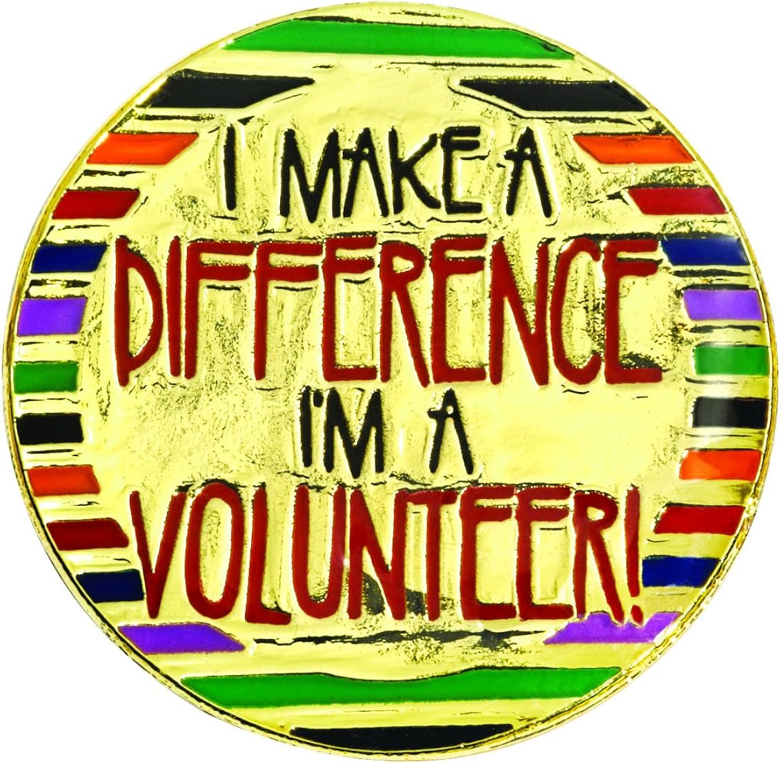 I Make A Difference I'm A Volunteer! Appreciation Award Gold Lapel Pins