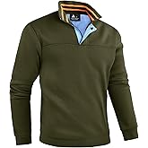 ZITY Mens Quarter Zip Pullover Fleece Lined Long Sleeve Casual Sweatshirts with Side Pockets