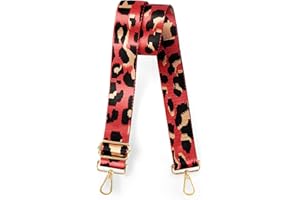 OTCO Purse Straps Replacement Crossbody Straps For Purses,Red Leopard Bag Strap For Women,Wide Extra Long Purse Backpack Handbag Strap Extender,Guitar Thick Shoulder Strap,Luggage Straps