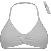 Women's Strappy Bras Halter Bra Seamless Open Back Sports Bras Bralette Crop top with Adjustable Thin Strap & Removable Cups