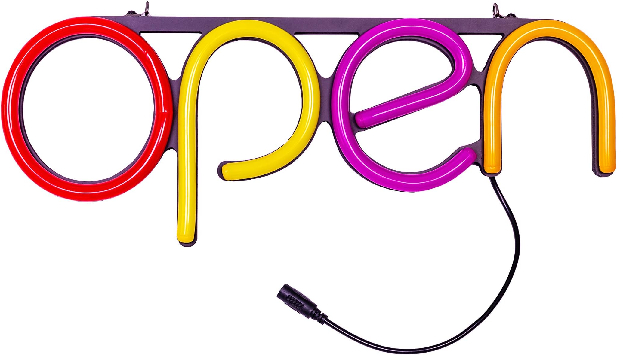 LED Neon Open Sign Light. Perfect to Advertise Storefront, Business, Office, Shop and Restaurant. Ultra Bright Red, Yellow, Pink, Orange Designer Color. Custom Built, Elegant Window Display