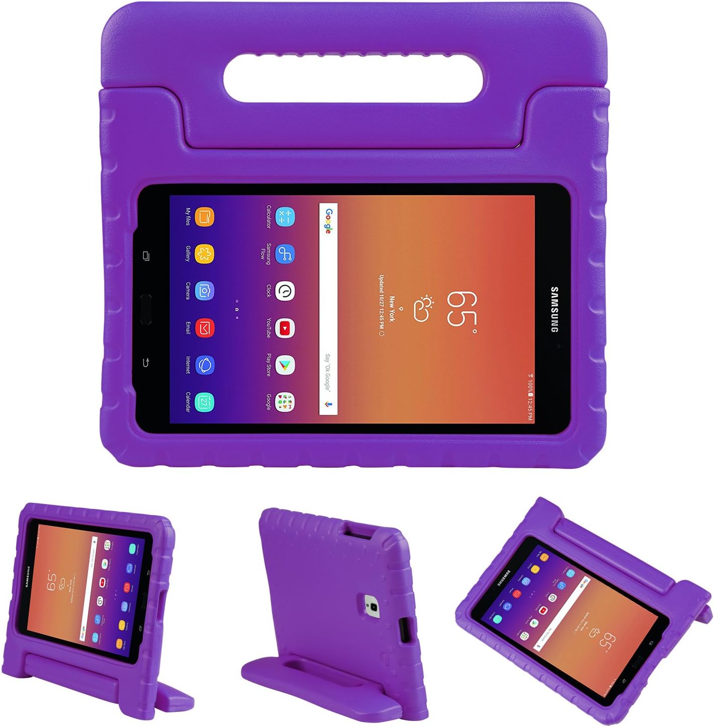 LEADSTAR Case for Samsung Galaxy Tab A 8.0 2017, Shockproof Lightweight Super Protective Convertible Handle Stand Cover Case for Samsung Galaxy Tab A 8" SM-T380/T385 2017 Release (Purple)