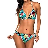 Tempt Me Women Triangle Bikini Sets Halter Two Piece Sexy Swimsuit String Tie Side Bathing Suit