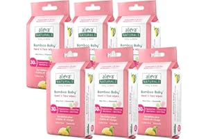 Aleva Naturals Bamboo Baby Hand and Face Wipes - Natural and Organic Ingredients, Cleans and Moisturizes, Extra Strong, and U