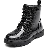 DREAM PAIRS Girls Ankle Combat Boots Boys Kid Shoes | Water-Resistant Easy Clean Upper Keeps Dry Side Zip for Quick On Off Good Grip on Wet Ground Soft Warm Lining Stylish