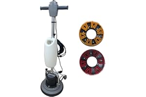 DAPPER SUPPLY 13" Multi-Purpose Commercial Floor Buffer Polisher Machine - Clean, Buff, and Polish with Ease! Ideal for Carpets Too! Includes Optional Solution Tank, 2 Brushes
