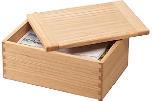 Kirigen Wood Storage Box Organizer with Lid - Decorative Boxes for Crafts, Sewing, Keepsake, Memory - Wooden DIY Storage Box 