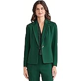 Kasper Womens One-Button Notch Collar Blazer with Seamed Waist – Compression Fit