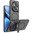 teroxa Case for Vivo X200 Pro, Camera Lens Privacy Protection Folding Kickstand Holder, TPU Bumper PC Back Cover Compatible with MagSafe Corners Shockproof (Translucent)