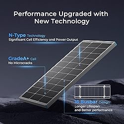 Renogy 100W Solar Panel N-Type, 12V 100 Watt Solar
