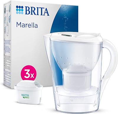 BRITA Marella Water Filter Jug White 2.4L Starter Pack 3 MAXTRA PRO