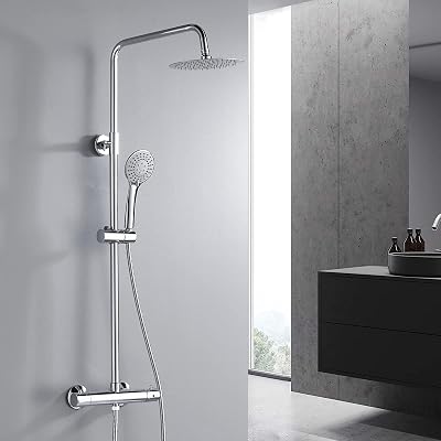 NewEast Chrome Thermostatic Shower System with Rain & Handheld Shower
