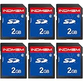 INDMEM SD Card 2GB 6‑Pack, Class 4 Standard Secure Digital Memory Cards | Built with MLC flash memory. Stable low‑speed storage for vintage cameras and legacy devices, reliable everyday data saving.