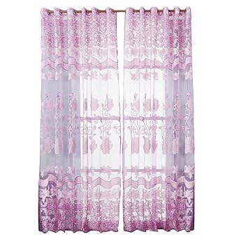 Pink Demiawaking Sheer Curtain Panels Voile Fer Curtains Eyelet