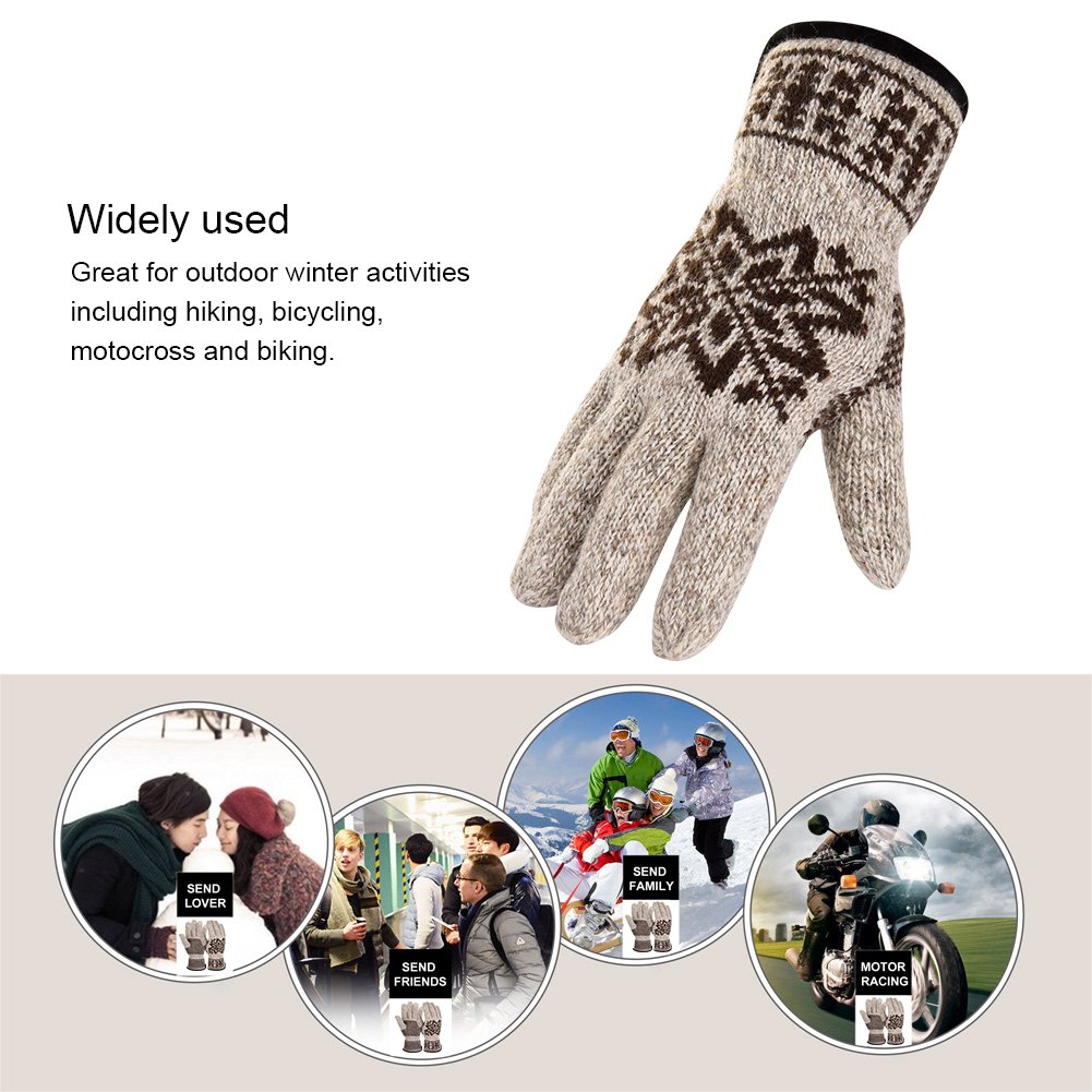 Vbiger Winter Handschuhe Warme Handschuhe Baumwolle Damen Frauen Handschuhe, Schneeflocken-khaki(l), One Size