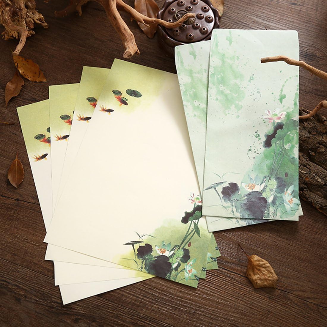 SCStyle 16 Cute Retro Envelopes 8.46 x 4.33 Inches 32 Lovely Kawaii Special Design Chinese Style Stationery Writing Letter Paper 10.2 x 7.3 Inches,Stationary Paper and Envelopes Set - Image 4
