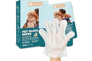 L&W BROS. Dog Wipes Gloves 10PCS Individually Packaged, Flush-Free, Alcohol-Free, and for Convenient Grooming Cleaning Deodorizing Hypoallergenic Wipes Disposable Premium Pet Wipes (Coconut Scent)