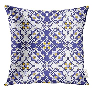 Amazon Com Upoos Throw Pillow Cover Portuguese With Blue Yellow