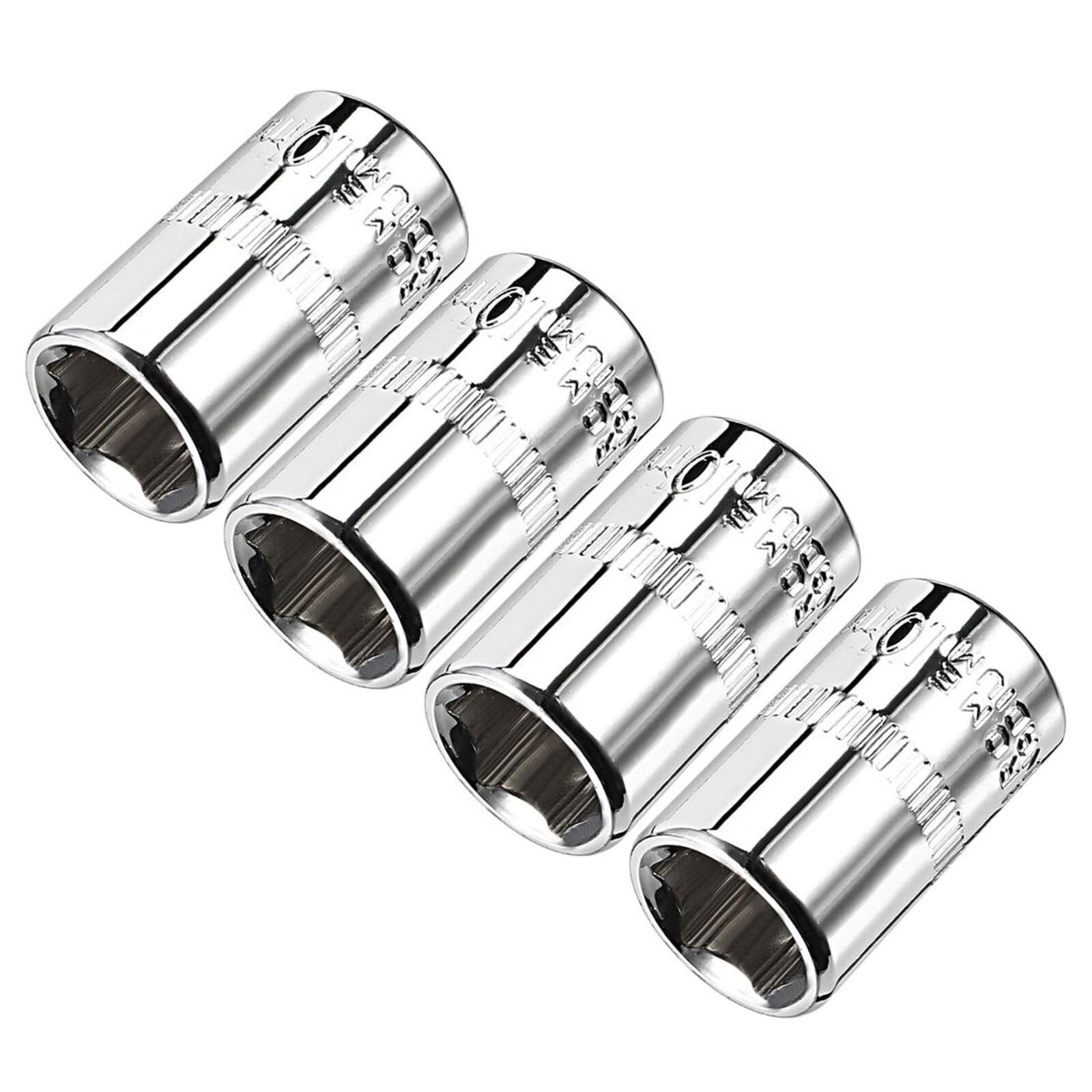 4 Pcs 1/4-Inch Drive 10mm 6-Point Shallow Socket, Metric, Chrome Vanadium Steel