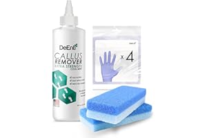 DEENTERPRISES, INC. DeEnti Double Pumice Pack, Bundle Includes Mint Scented Callus Remover, 2 Pumice Stones for Feet, and 4 Pairs of Gloves, Salon Grade Foot Care, Home Manicure and Pedicure Kit