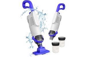 NICHRO Cordless Spa Vacuum for Hot Tub,US Plug 60W Handheld Rechargeable Pool Vacuum for Above Ground Pool with 63in Pole & 18GPM Suction for Sands, Leaves, Debris, Dirt