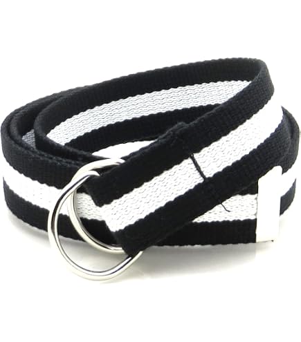 No27 Mens Nautical Tarpon Fish D-Ring Style Ribbon Belt, Webbing
