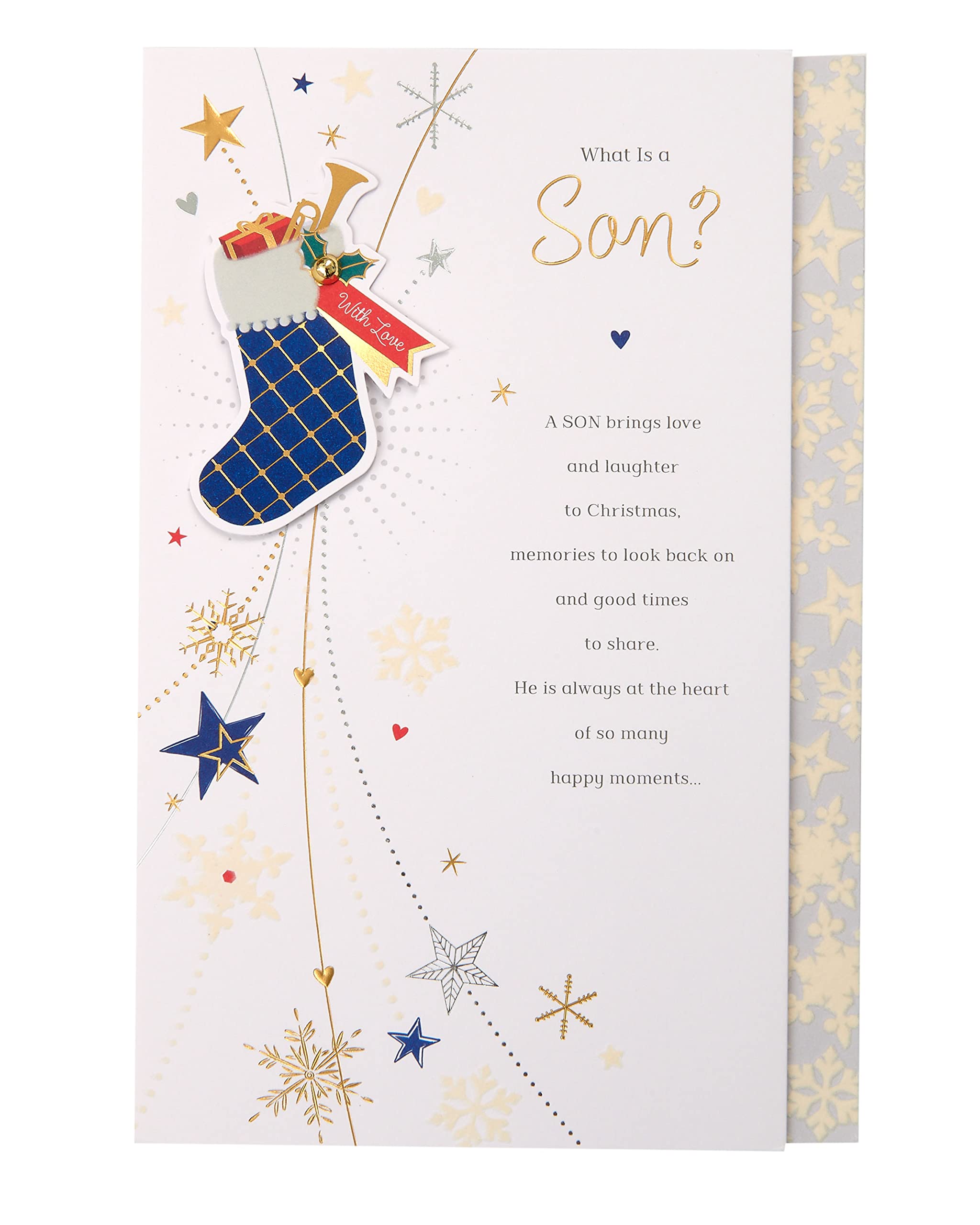 UK Greetings | Christmas Card for Son | Xmas Presents | Him, Boys, Men | With Envelope | 165mm x 254mm