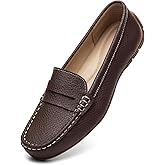KORDAL Women's Comfortable & Lightweight Leather Penny Loafers Slip-Ons Cute Business Casual Dress Shoes Work Office Flats Everyday Walking Shoes Driving Mocs for Women