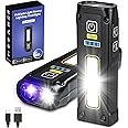 DARKBEAM UV Flashlight 365nm Black Light, LED EDC Flashlights high Lumens USB C Rechargeable Woods Lamp, Mini Magnetic Bright COB Red Light - Emergency Power - for Pet Urine, Antique Detection