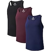 DAVID ARCHY Men's Undershirts Combed Cotton Tank Tops Soft Moisture-Wicking Shirt Breathable A-Shirt for Men 3 Pack